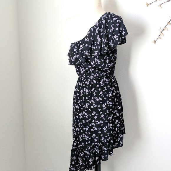 LEITH Flower Print One Shoulder Ruffle Dress Small - Picture 4 of 8